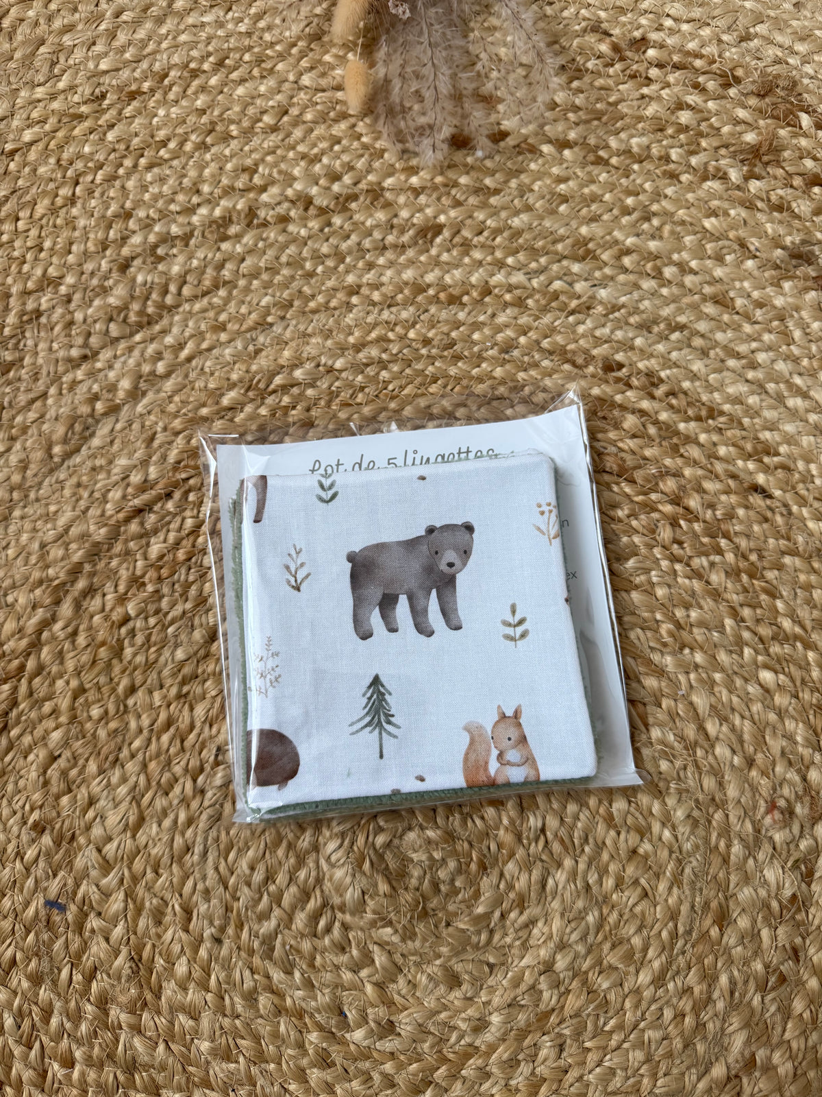 En stock - Lot de 5 lingettes motif Animaux ( différents modèles )