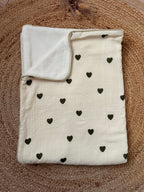 Couverture bébé Cœur olive