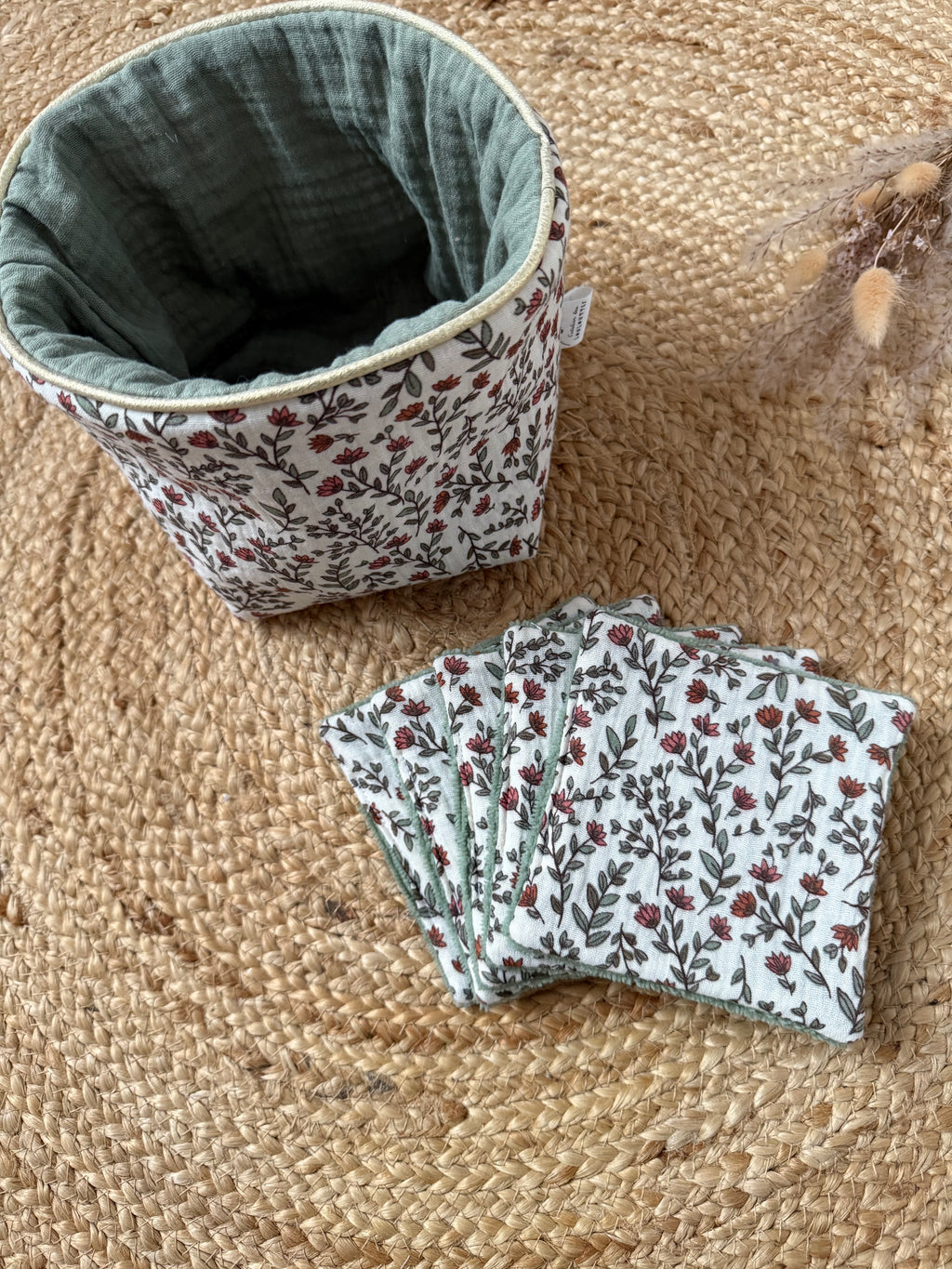 Panière et ses lingettes ( framboise )