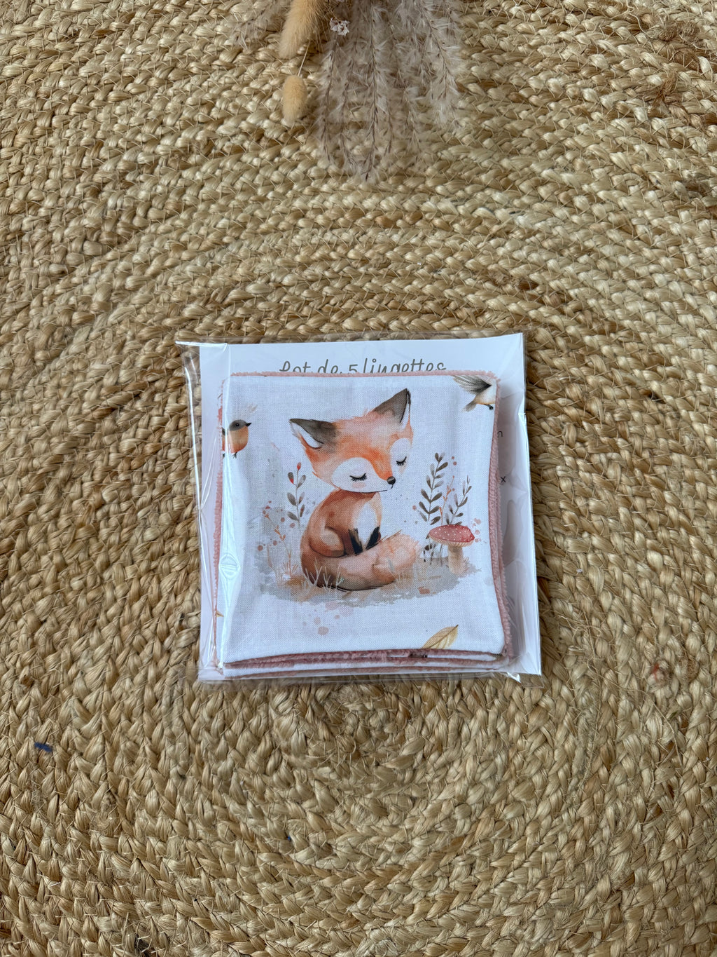 En stock - Lot de 5 lingettes motif Animaux ( différents modèles )