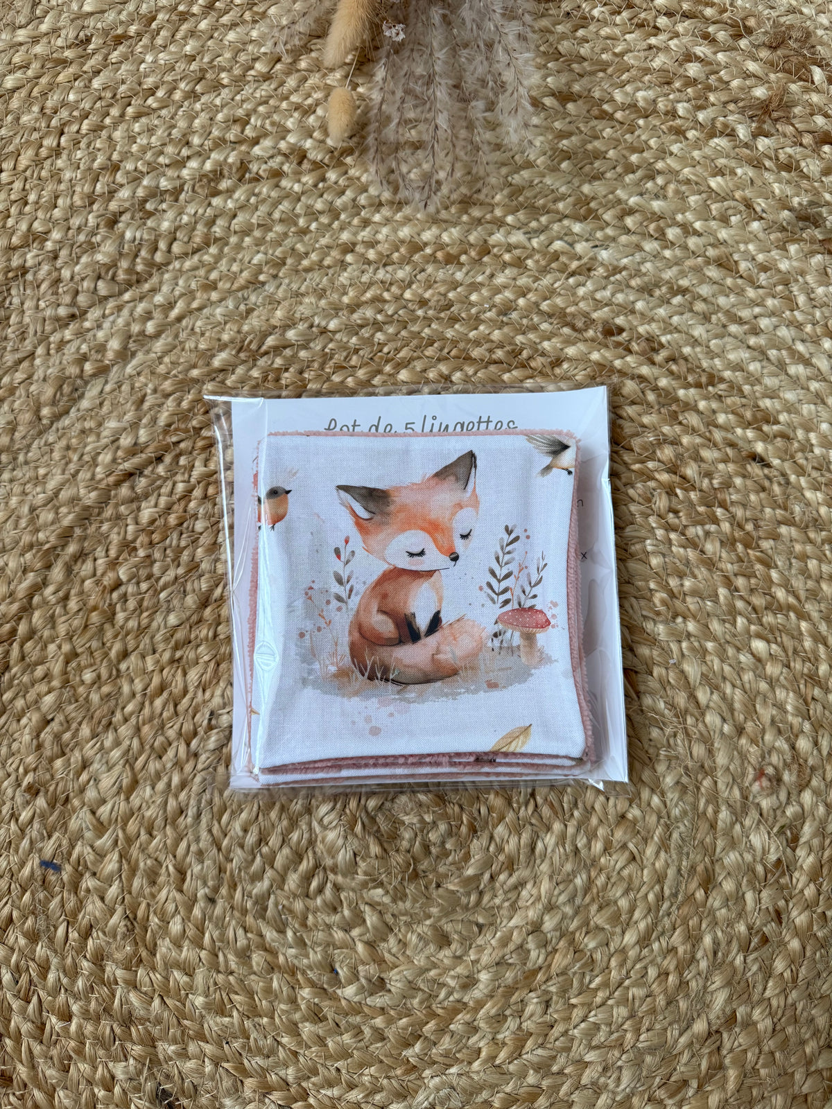 En stock - Lot de 5 lingettes motif Animaux ( différents modèles )