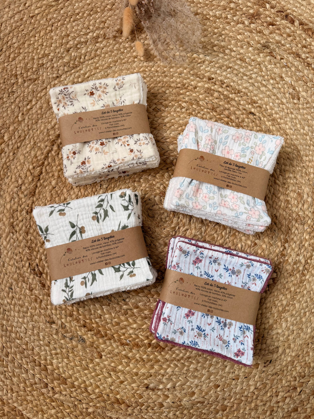 En stock - Lot 5 lingettes ( différents modèles )