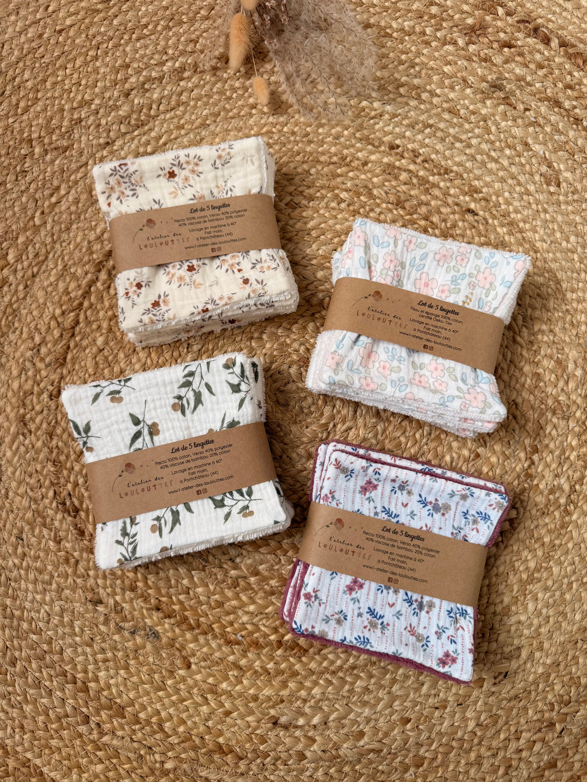 En stock - Lot 5 lingettes ( différents modèles )