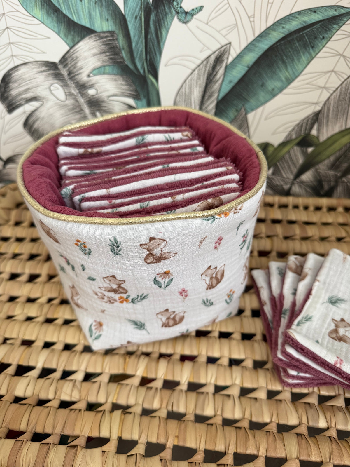 Panière et ses lingettes personnalisée