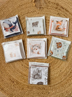 En stock - Lot de 5 lingettes motif Animaux ( différents modèles )