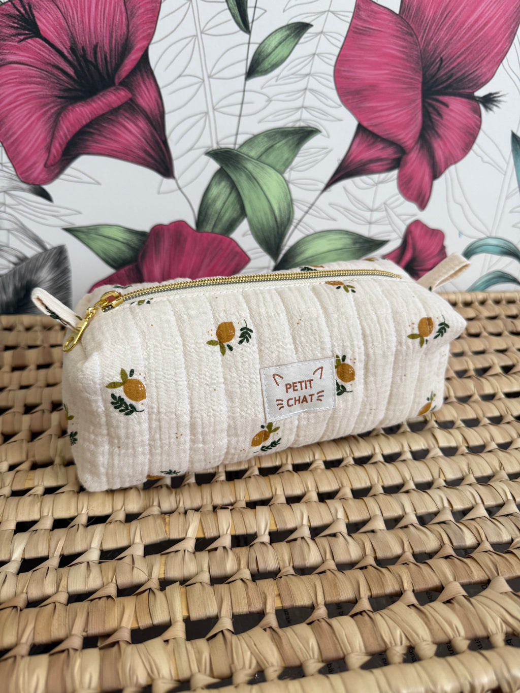 Trousse à crayons matelassée