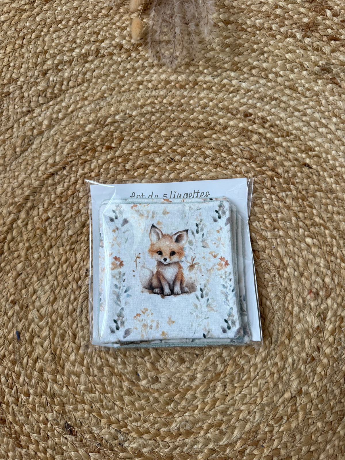 En stock - Lot de 5 lingettes motif Animaux ( différents modèles )