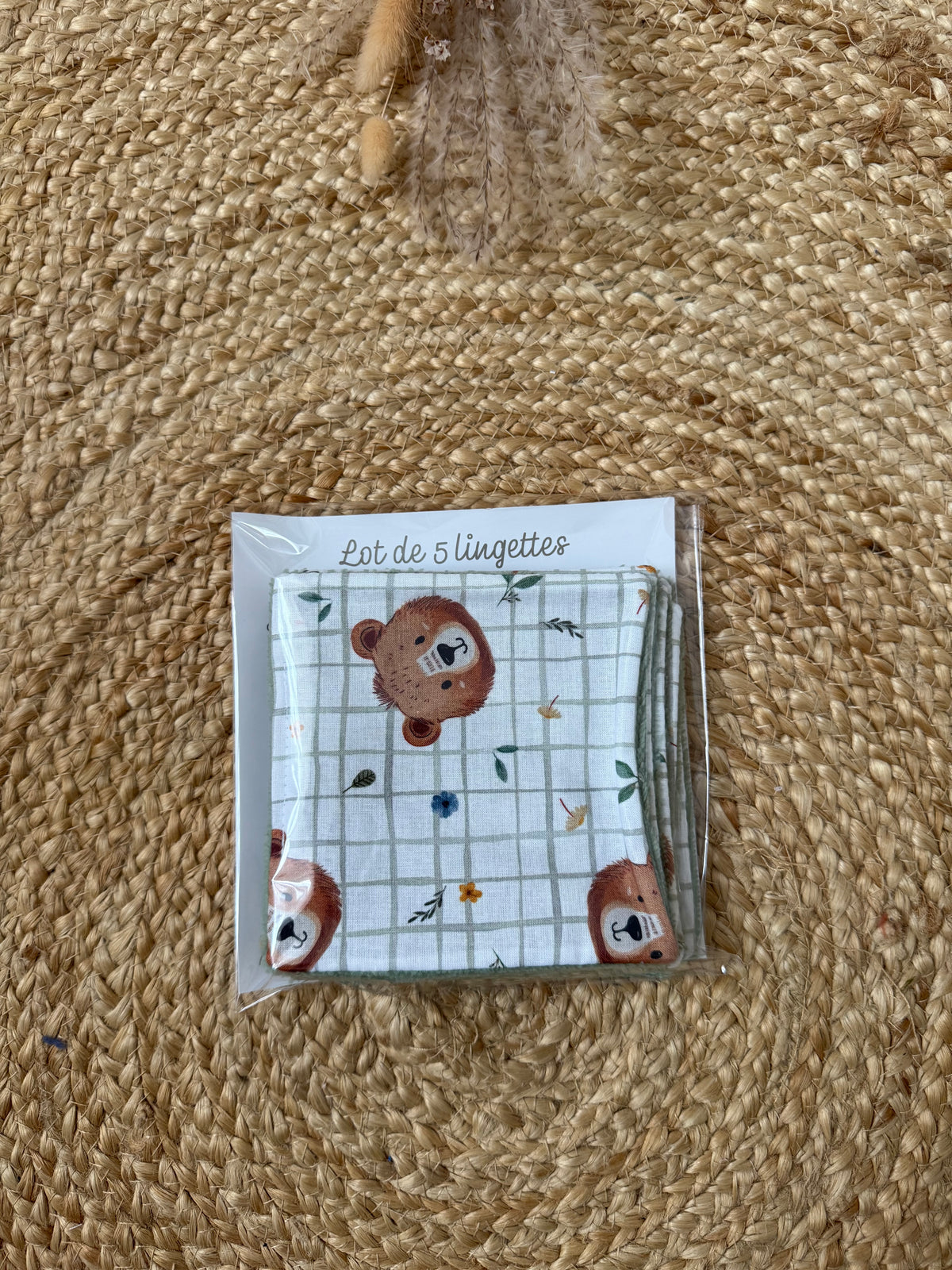 En stock - Lot de 5 lingettes motif Animaux ( différents modèles )